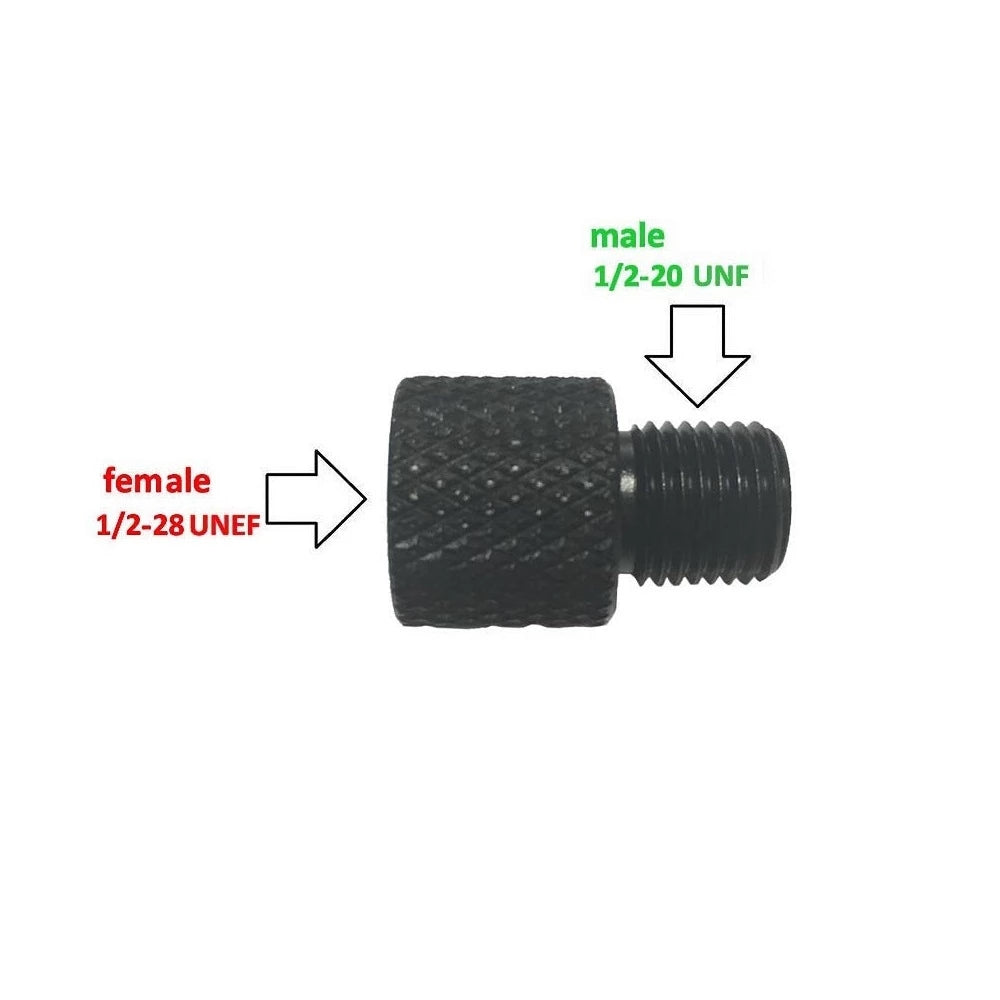 1/2x28 UNEF Female-1/2x20 UNF Male Stainless Steel Thread Adapter
