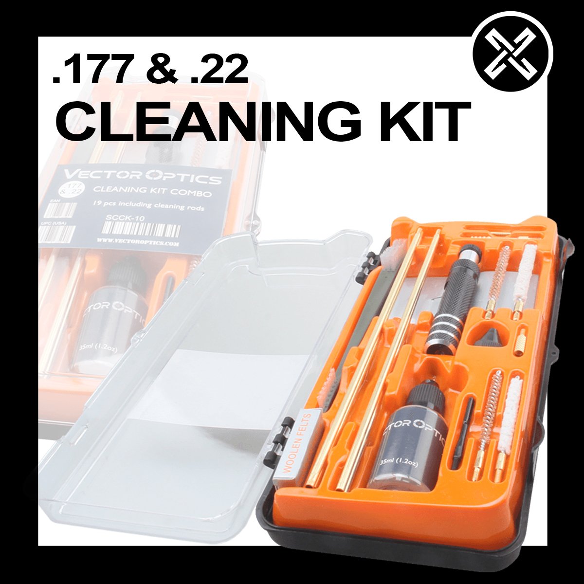 VECTOR OPTICS .177 & .22 AIRGUN GUN CLEANING KIT SCCK-10