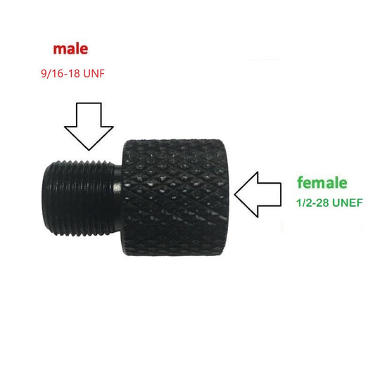 1/2x28 UNEF Female-9/16-18 UNF Male Stainless Steel Thread Adapter