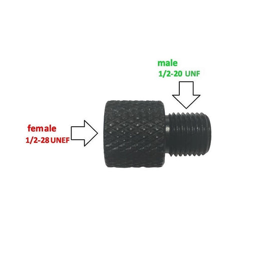 1/2x28 UNEF Female-1/2x20 UNF Male Aluminium Thread Adapter